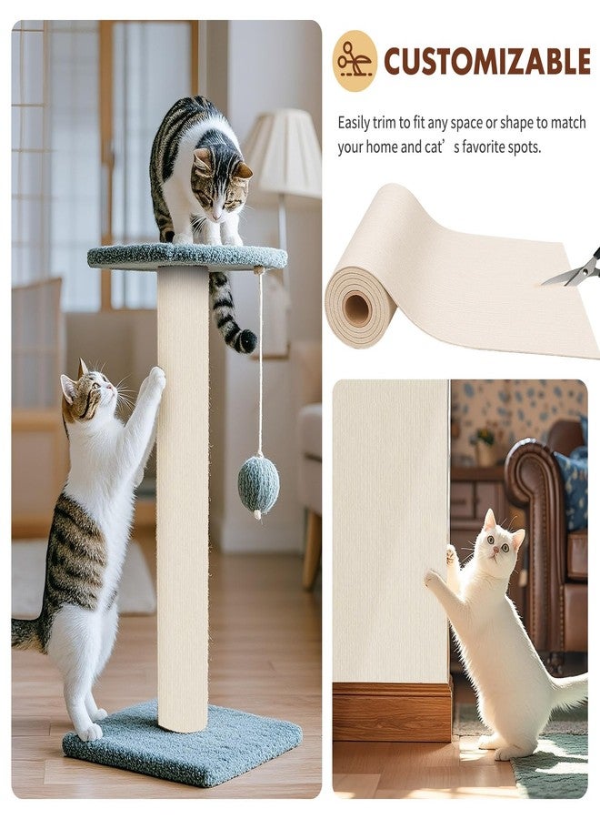 PowerKing Cat Scratch Furniture Protector, 78.7"x15.8" Self-Adhesive Cat Scratch Mat for Couch & Sofa, Trimmable DIY Cat Scratcher Pads for Indoor Cats (Beige) - Image 5